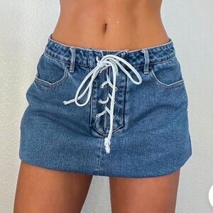 PacSun tie front mini skirt